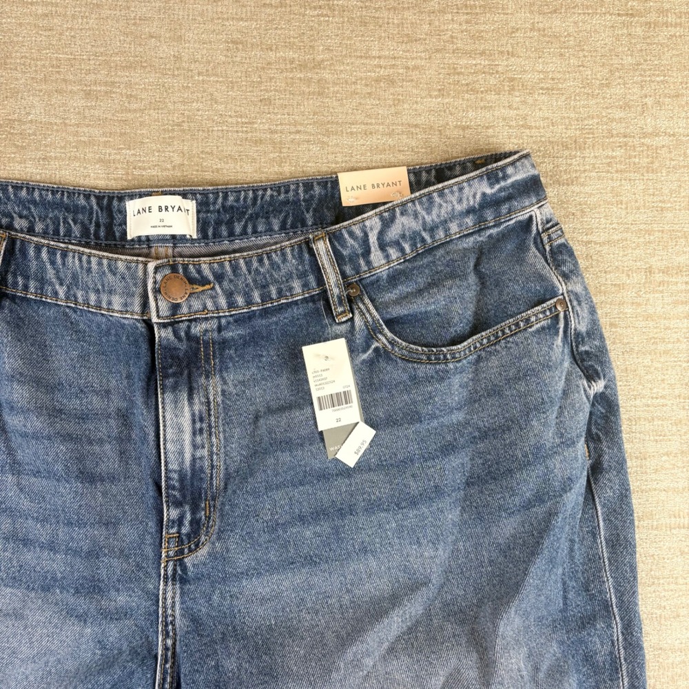 NEW Lane Bryant Mid Rise Boyfriend Jeans Womens 22 Blue Cotton Lyocell NWT